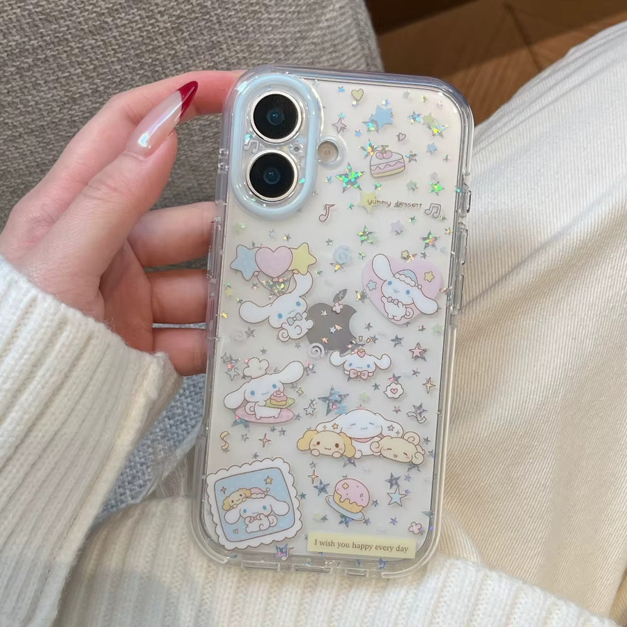 Sanrio Jingkong Star Big Eared Dog Handyhülle für iPhone 17 Pro Max, 17, 16, 15 Pro und 15 Pro Max in luxuriösem Design - Bild 2