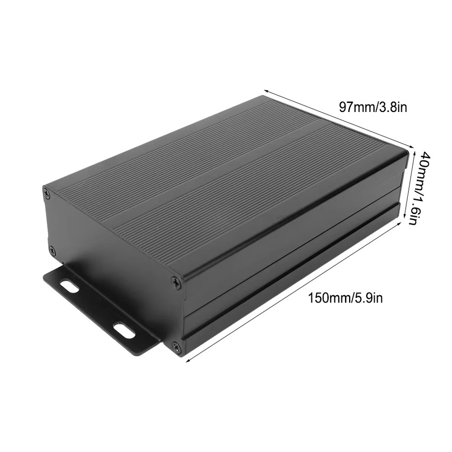 VBESTLIFE Aluminium-Boxgehäuse in Schwarz als Wärmeableitendes Kühlgehäuse für elektronische DIY-Platinenprojekte, B/T/H: 40 x 97 x 150 mm - Bild 3