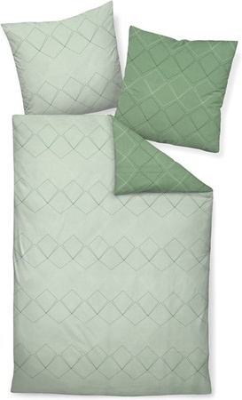 JANINE Unisex Bettwäsche aus Mako-Satin in Grün, B/H: 135 x 200 cm