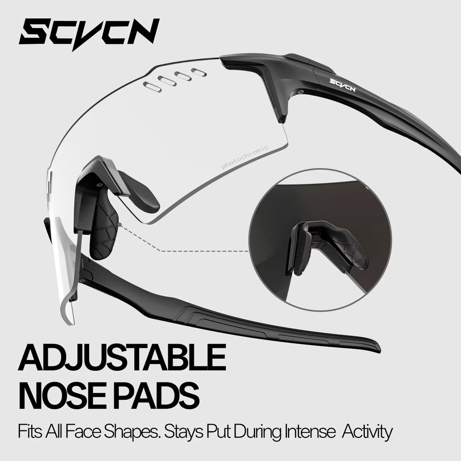 SCVCN Sportsonnenbrille, Unisex, Vollrand, Photochrome, Kunststoff - Bild 4