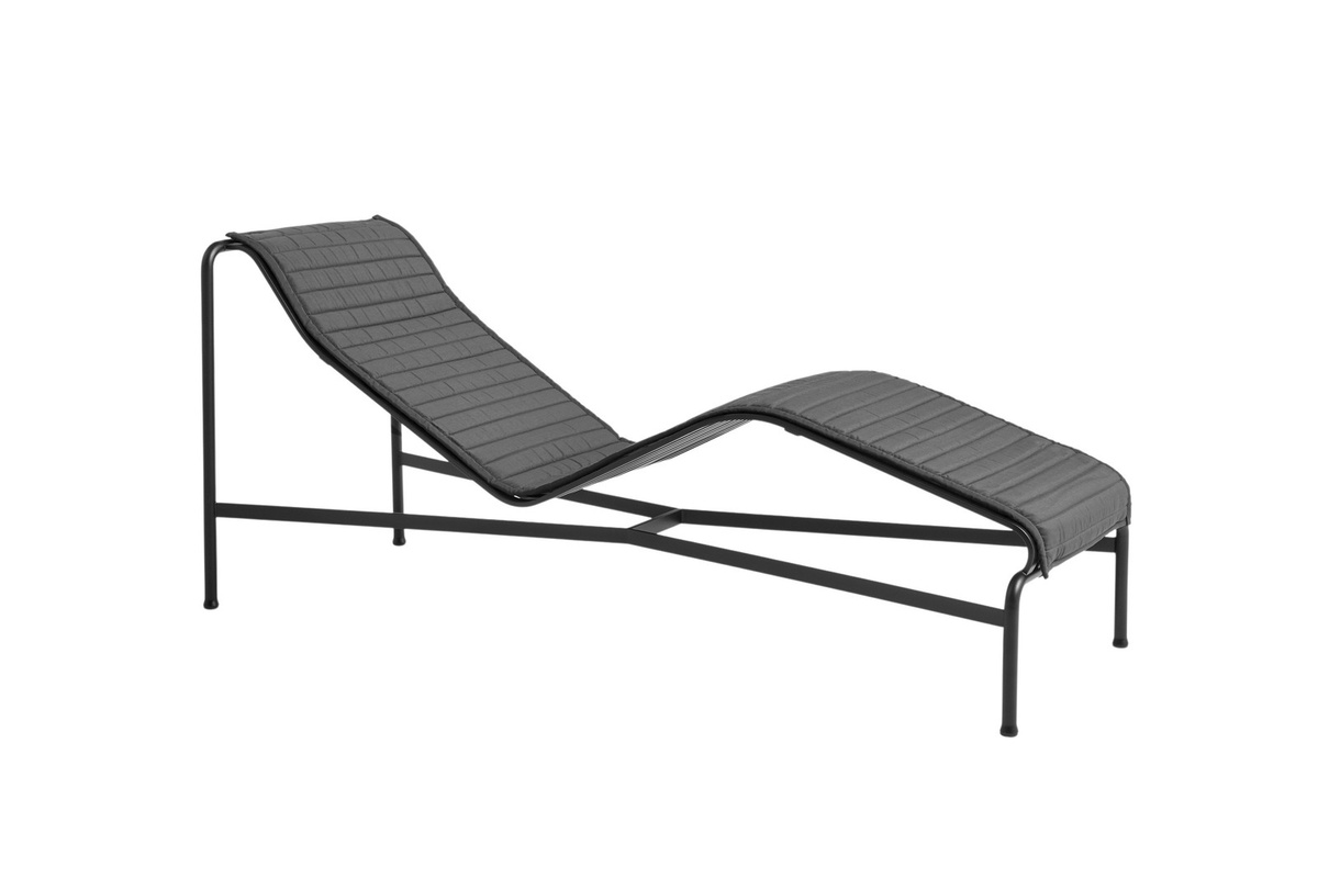HAY Sitzauflage für Palissade Chaise Longue aus Polyester in Schwarz oder Grau - Bild 1