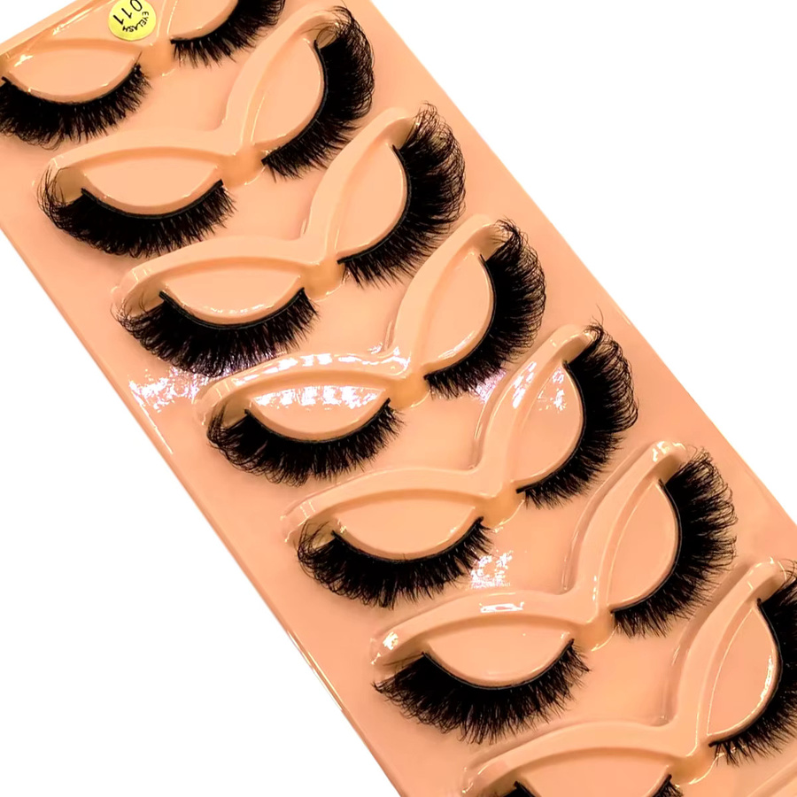 HBZGTLAD Künstliche Wimpern Nerzimitat, 7 Paar, Schwarz, Unisex - Bild 3