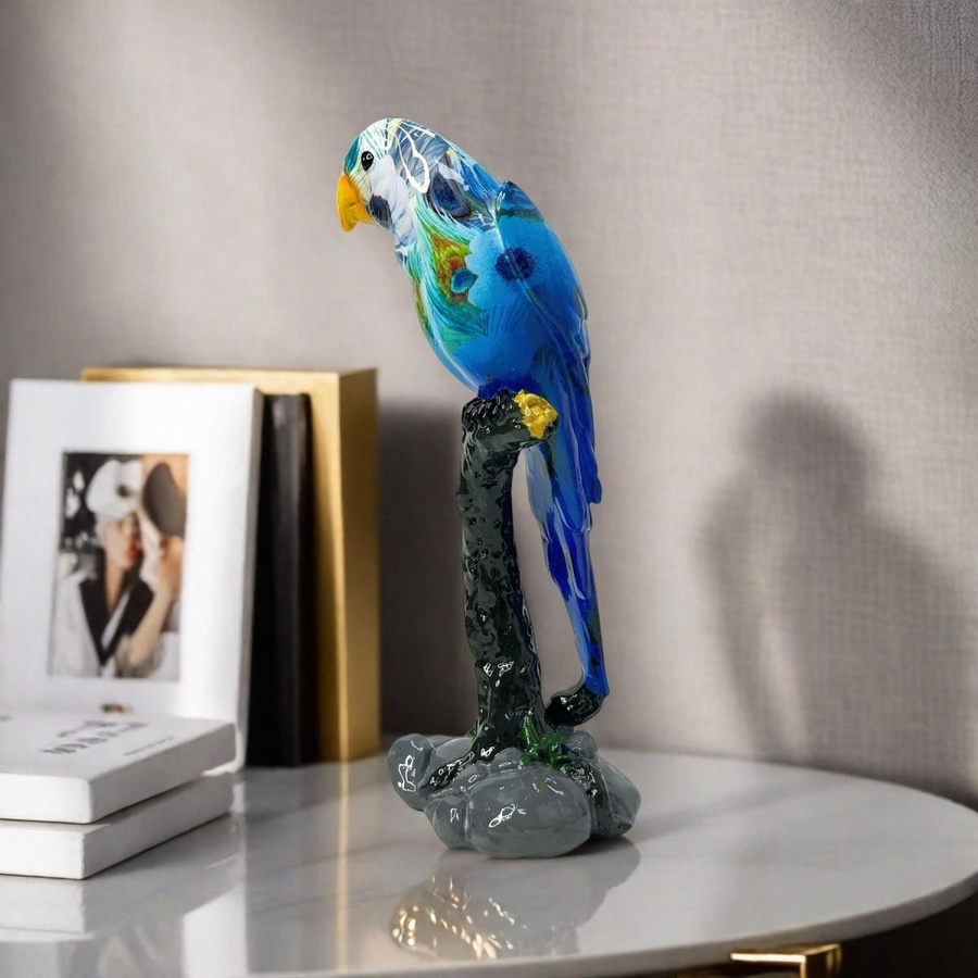 Yiran Furniture Papageienstatue aus Harz als dekoratives Wohnaccessoire in Multicolor - Bild 2