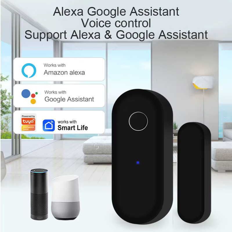 Tuya Smart WiFi Tür und Fenster Sensor in Schwarz mit App- und Sprachsteuerung für Alexa und Google Home - Bild 2