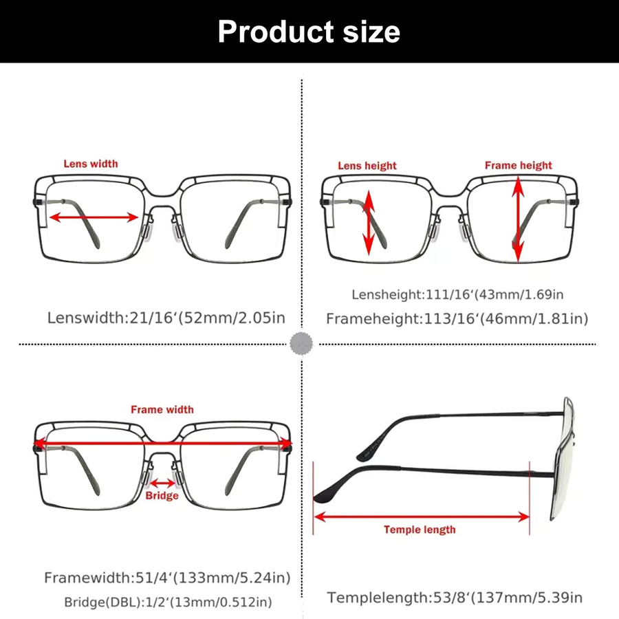 ZOZO TOMI Lesebrille, randlos, Metall, transparent, Unisex - Bild 3