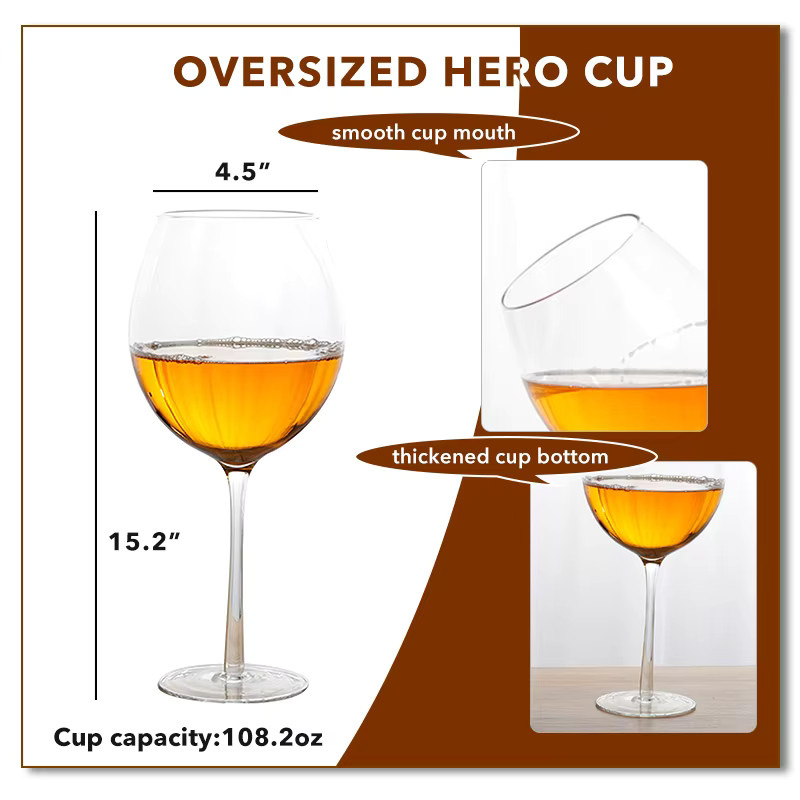 Extra großes Bierglas von OK HOLIDAY, transparentes Glas mit 3000 ml Fassungsvermögen - Bild 4