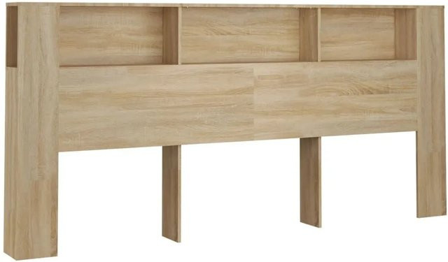 vidaXL Kopfteil mit integrierten Ablagen in Sonoma-Eiche, B/T/H: 220 x 18,5 x 104,5 cm - Bild 1