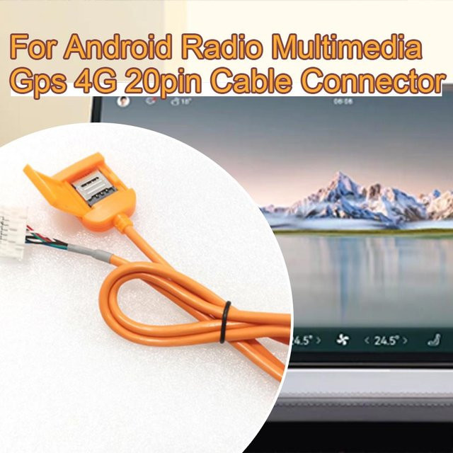Android Radio Multimedia GPS 4G SIM Karten Adapter mit 20pin Kabel Stecker und Drähten in Orange für Auto Ersatzteile und Zubehör - Bild 1