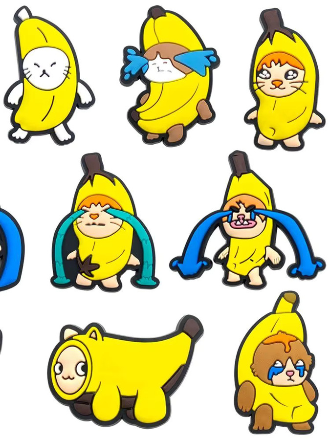 Potdemiel Schuh Charm, Banane Cartoon, Kinder - Bild 3