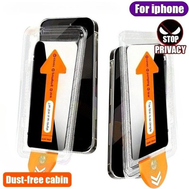 2 Stück Anti-Spionage Displayschutz Glas für Apple iPhone 12 bis 17 Pro Max Serie, transparent - Bild 1