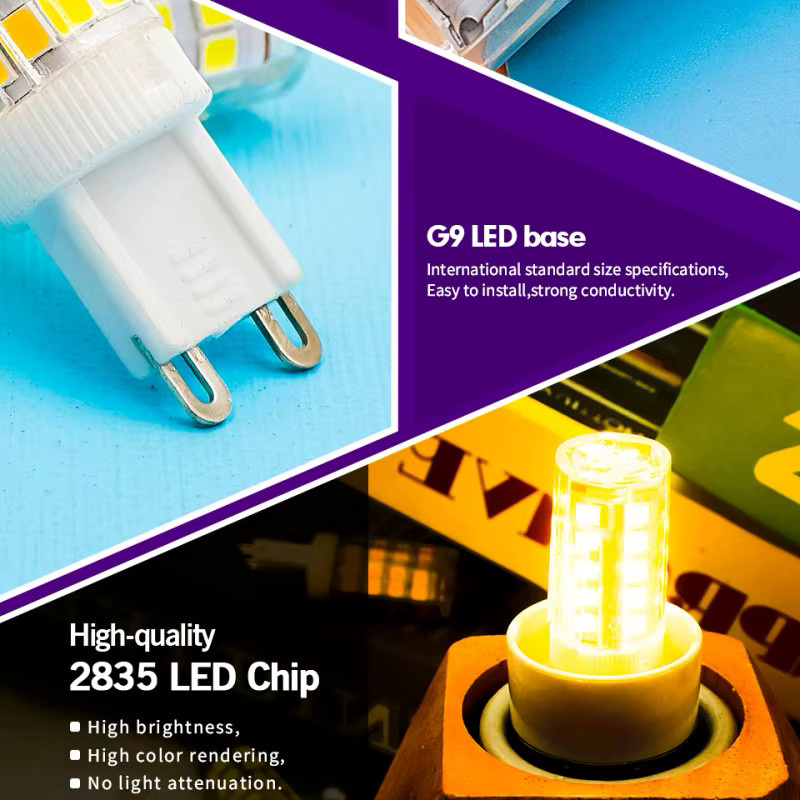 LARZI G9 LED-Lampe Set aus 5 Stück, Keramik SMD2835 LED-Birne, Weiß, CCT Warmweiß/Kaltweiß, 220V Ersatz für Halogenlicht - Bild 4