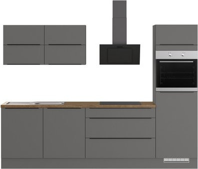 Moderne Küchenzeile IMPULS IKZ12806L in Grafit mit Soft-Close-Funktion, Breite: 280 cm, Höhe: 206,2 cm, Tiefe: 60 cm - Bild 1