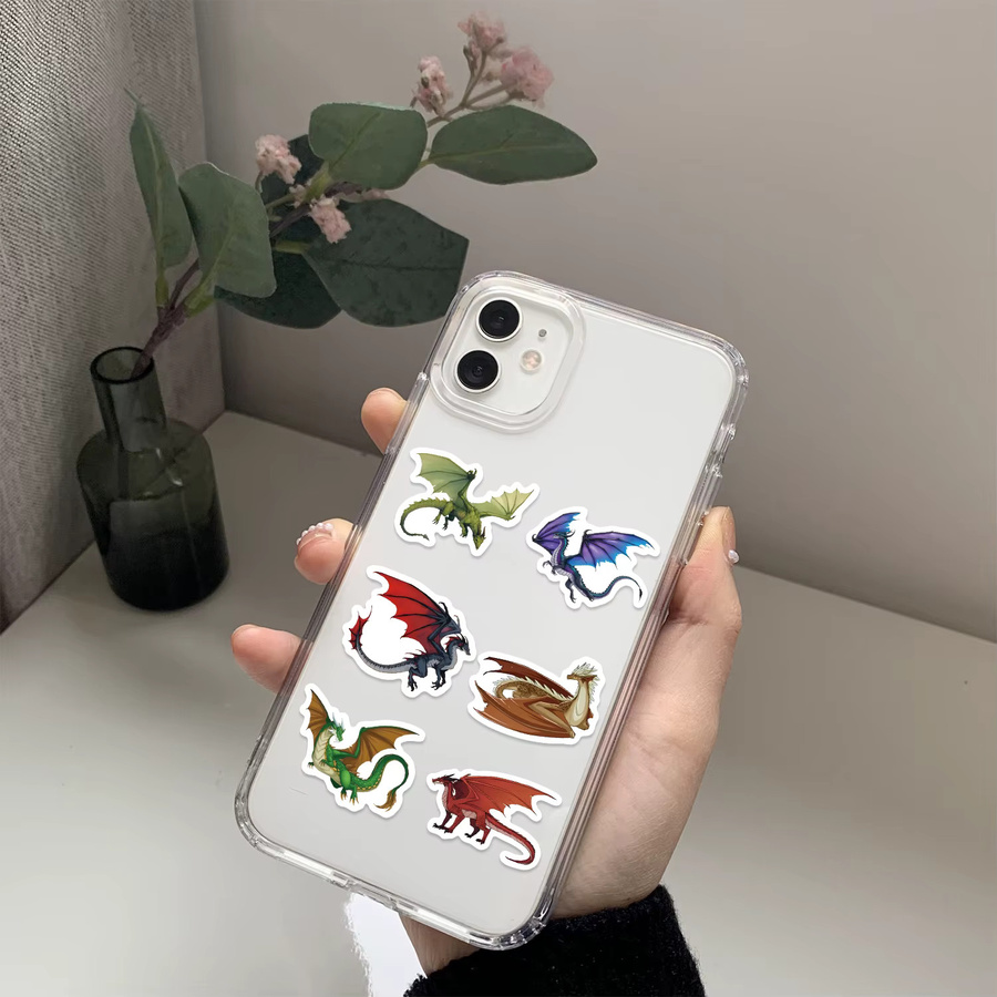 500 Stück Wasserdichte Winged Fire Flying Dragon Cartoon Aufkleber für DIY Dekoration und Laptop in Mehrfarbig - Bild 3