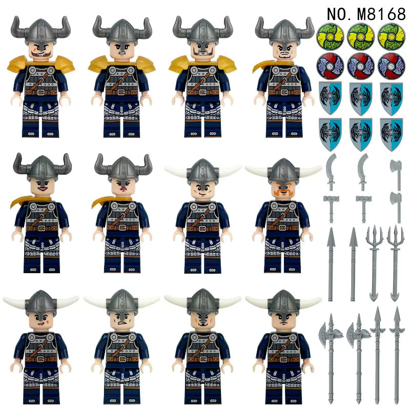 Jiemao Viking 8206 Mittelalterliche Montage-Bausteine, Ritter, 60-teiliges Set - Bild 1