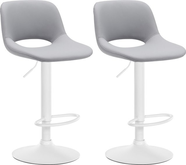 2er Set Barhocker Camden von CLP in Grau mit Kunstleder-Bezug - Bild 1