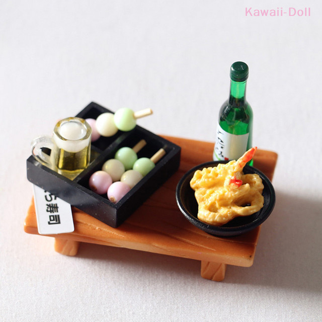 DIAPER&CORED Miniatur Lebensmittel Japanische Sushi Fisch Ball Tempura Bento, Puppenhaus Küche Spielzeug, 1-teiliges Set - Bild 1