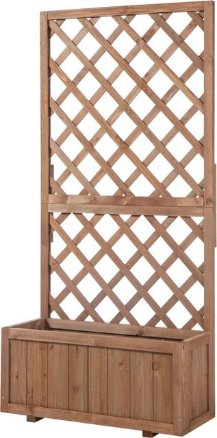 Outsunny Pflanzkasten aus Holz in Orange und Braun, B/H/L: 25 x 27 x 67 cm - Bild 1