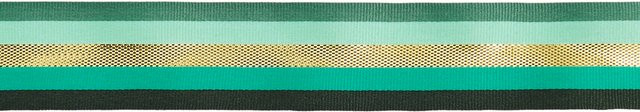 Rico Design Paper Poetry Webband Multi Streifen in Grün/Gold - Bild 1