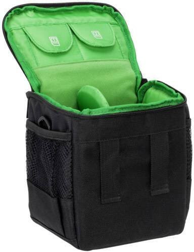 Rivacase Schultertasche für DSLR-Digitalkameras mit Objektiven in Schwarz und Grün - Bild 1