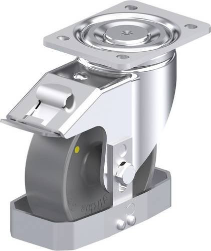 Blickle Stahlblech-Lenkrolle LH-PO 150G-FI-ELS-FS in Silber/Grau mit 150 mm Rad-Durchmesser und 400 kg Tragfähigkeit - Bild 1