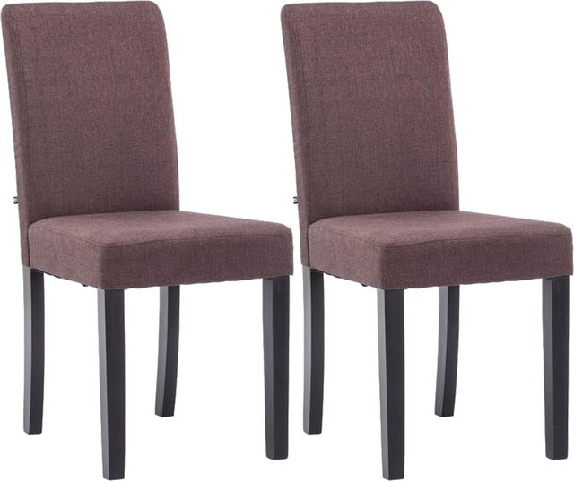 CLP 2er Set Esszimmerstühle Ina Polsterstühle mit Stoffbezug und Holzgestell - Bild 1