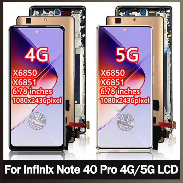 Infinix Note 40 Pro 4G/5G AMOLED LCD-Display-Bildschirm mit Touch-Digitizer-Einheit X6850 X6851 6,78 Zoll - Bild 1
