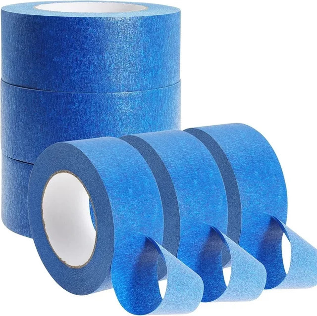 3 Rollen blaues Masking Tape aus Papier, 20 m pro Rolle, leicht entfernbares Farbband für Wandmalerei, Kunsthandwerk und Bauarbeiten - Bild 1