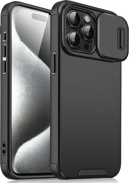 Stoßfeste Handyhülle YULIN mit Kameraschutz für iPhone 16 15 14 13 12 11 Pro Max Plus, Farbe: Schwarz - Bild 1