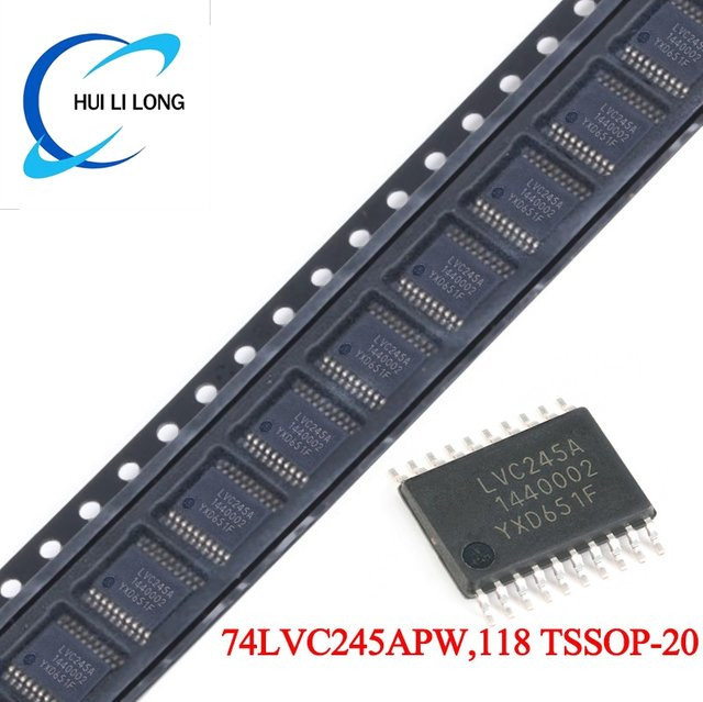 5 Stück 74LVC245A Achtwege-Bus-Transceiver Logik-Chip IC in TSSOP-20 Schwarz - Bild 1
