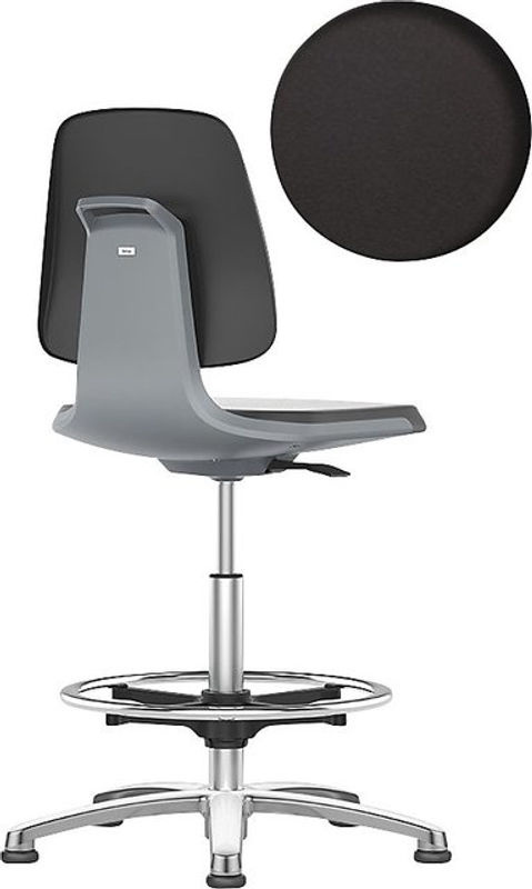 Bimos Arbeitsdrehstuhl Labsit mit Skintec Polsterung und Fußring in Anthrazit, B/T/H: 45 x 42 x 52 - 77 cm - Bild 2