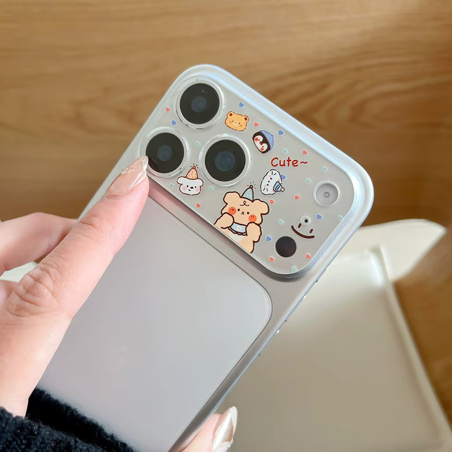 Transparente Kameraobjektivabdeckung mit niedlichem Welpen-Design und Schleifenknoten für iPhone 17 Pro und iPhone 17 Pro Max - Bild 3