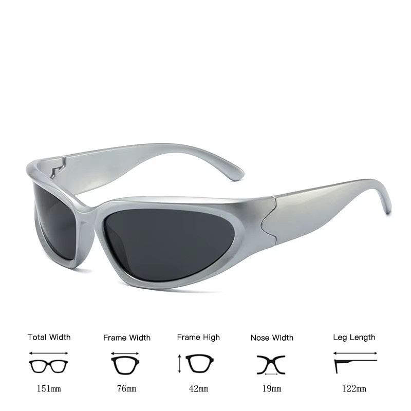 WSZ Sonnenbrille Wrap-Around, Unisex, Vollrand, Plastic, Silver - Bild 6