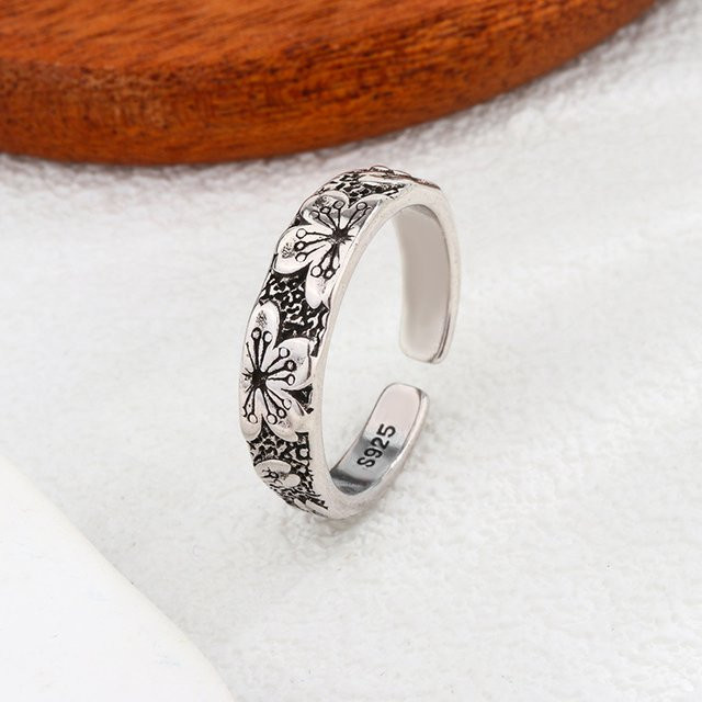 Eheringe 925 Silber, Blume, Damen - Bild 1
