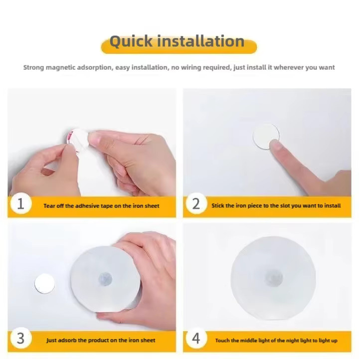 XIWANGFIRE Intelligente LED Sensorlampe in Weiß mit USB-Aufladung und Bewegungssensor als moderne Wandleuchte für Schlafzimmer und Flur - Bild 6