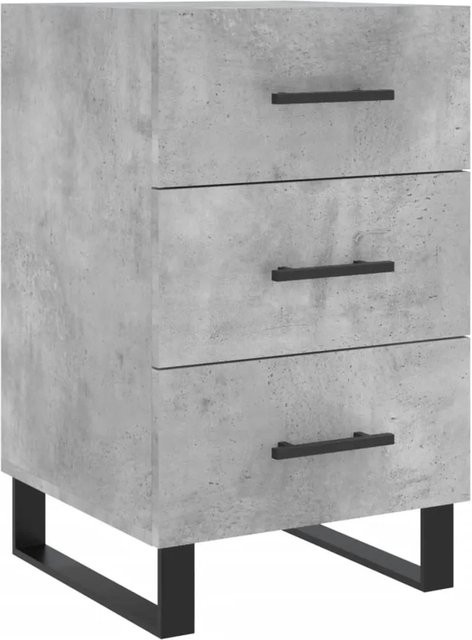 vidaXL Nachttisch in Betongrau aus Holzwerkstoff und Eisen, modern, B/T/H: 40 x 40 x 66 cm - Bild 1