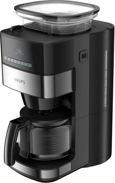 Krups Grind Aroma KM8328 Kaffeemaschine in Schwarz mit Glasbehälter, Timer und Warmhaltefunktion - Bild 1