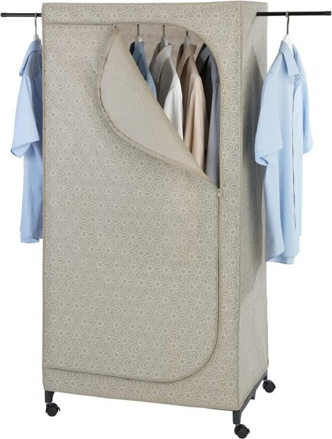 Wenko Kleiderschrank Balance in Taupe mit Rollen und zartem Muster - Bild 1