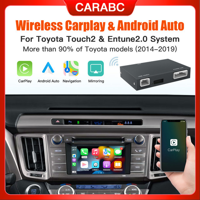 CARABC Drahtloses CarPlay und Android Auto Modul für Toyota Touch2 Systeme in Schwarz - Bild 1