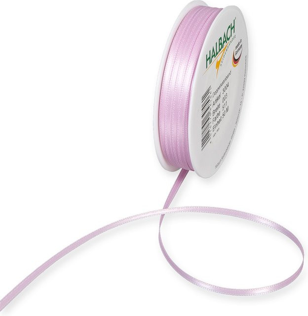 Halbach Satinband aus Polyester in Rosa, Breite: 0,3 cm, Länge: 10 m - Bild 1