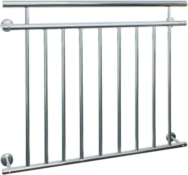 ECD Germany Französischer Balkon mit 9 Füllstäben in Glänzend, B: 128 cm, H: 90 cm - Bild 1