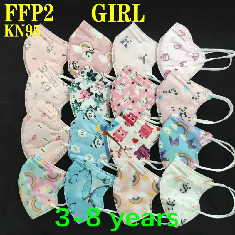 Shenyou FFP2 Kinder Atemschutzmaske mit Cartoon-Motiven für 3- bis 15-Jährige, 5-lagiger Schutz, Mehrfarbig - Bild 1