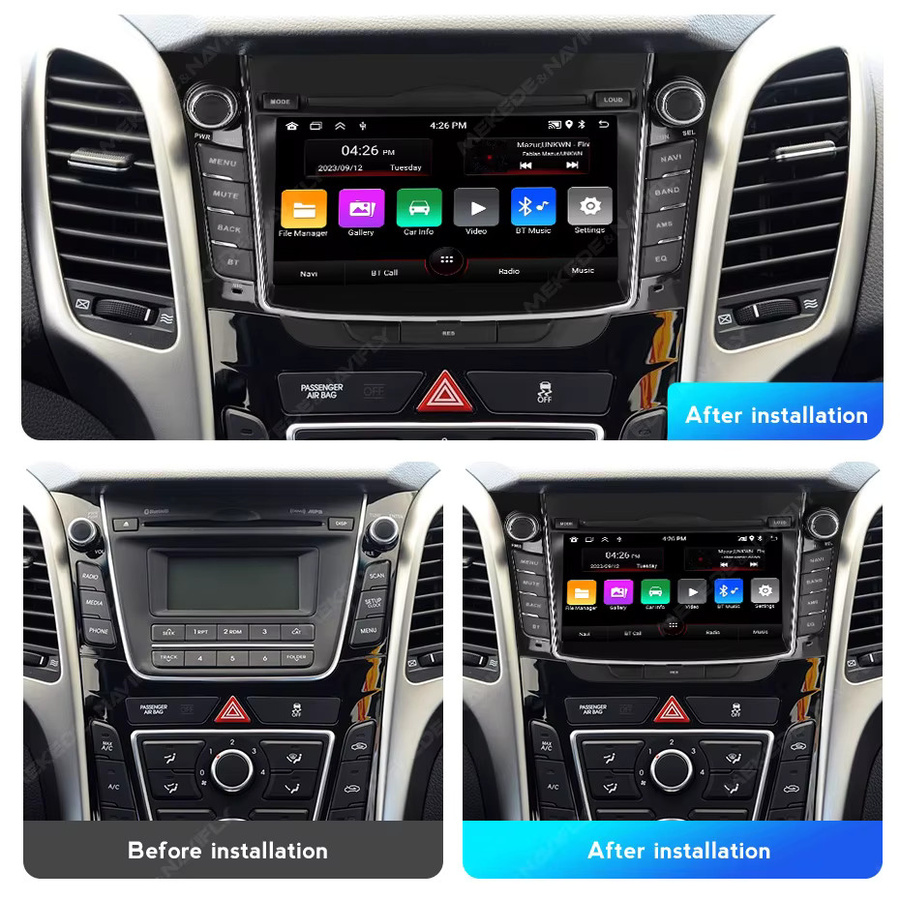 STRONGNAVI Android 15 Autoradio mit 7 Zoll Display für Hyundai I30 Elantra GT 2011-2017, CarPlay, Android Auto, Bluetooth und FM RDS in Schwarz - Bild 2