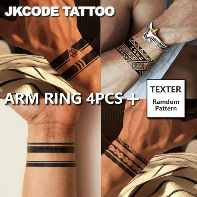 JKCODE TATTOO Armring-Tattoo-Aufkleber, 4-teiliges Set, Unisex - Bild 1