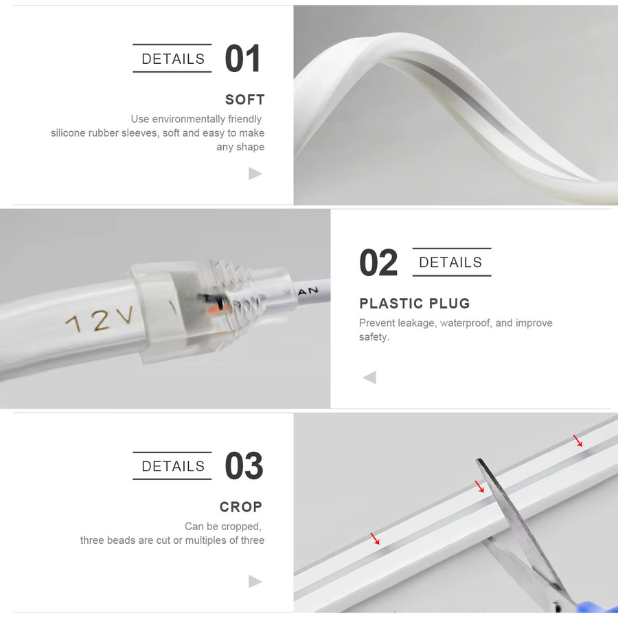 Tuya Smart Life LED Neon Lichtstreifen mit WIFI-Steuerung, Warmweiß, DC12V, SMD 2835, 120 LEDs/m, kompatibel mit Alexa und Google Home - Bild 3