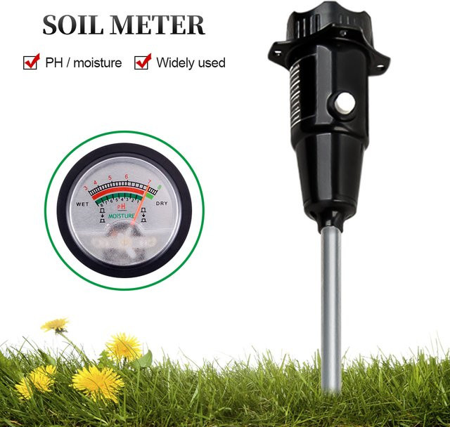 JUANJUAN Boden-pH-Feuchtigkeitsmesser in Schwarz mit 295 mm Metallsonde für Garten und Blumen - Bild 1