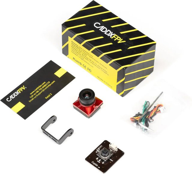 Caddx Ratel 2 V2 FPV-Kamera mit 2,1mm Objektiv, Super WDR und umschaltbarem NTSC/PAL Format für FPV-Renndrohnen, Schwarz, 19 x 19 mm - Bild 1