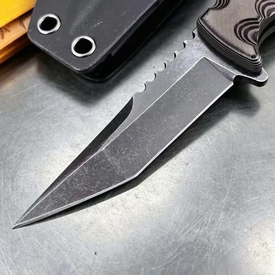Agent 007 Outdoor-Messer mit feststehender Klinge aus 7Cr13Mov und G10-Griff in Schwarz - Bild 2