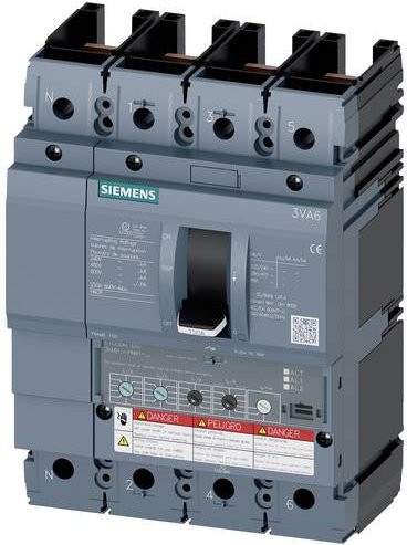 Siemens 3VA6140-8HM41-0AA0 Leistungsschalter in Grau mit einem Einstellbereich von 16 - 40A und einer maximalen Schaltspannung von 600 V/AC - Bild 1