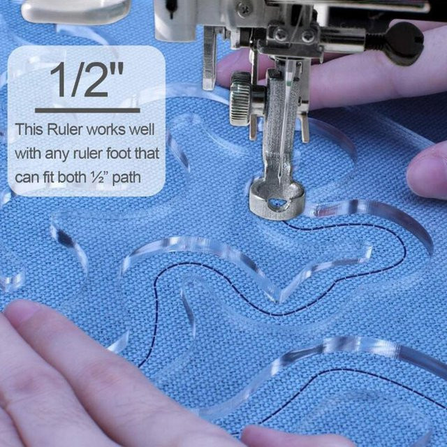 JETTING Free Motion Quilting Lineal Essential Vorlage für die Nähmaschine in Transparent - Bild 1