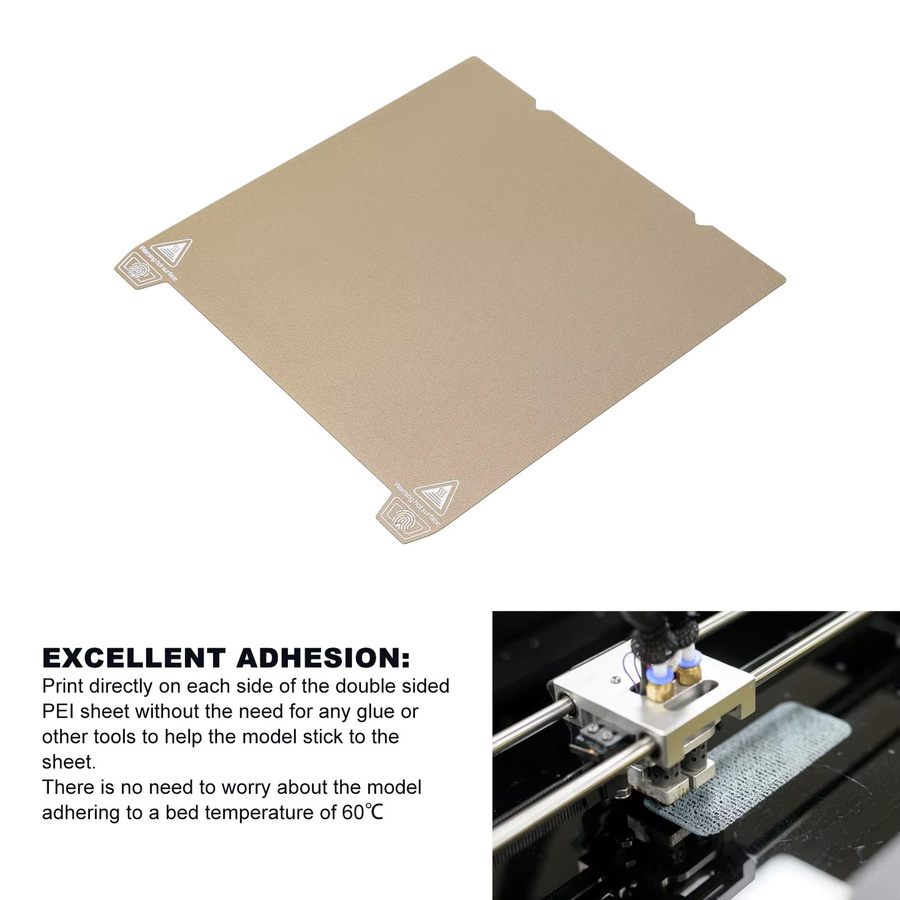 Doppelseitiges PEI-Druckerbauplatte für FDM-3D-Drucker, Gold, B/B: 235 x 235 mm, passend für Ender 5 S1 - Bild 5